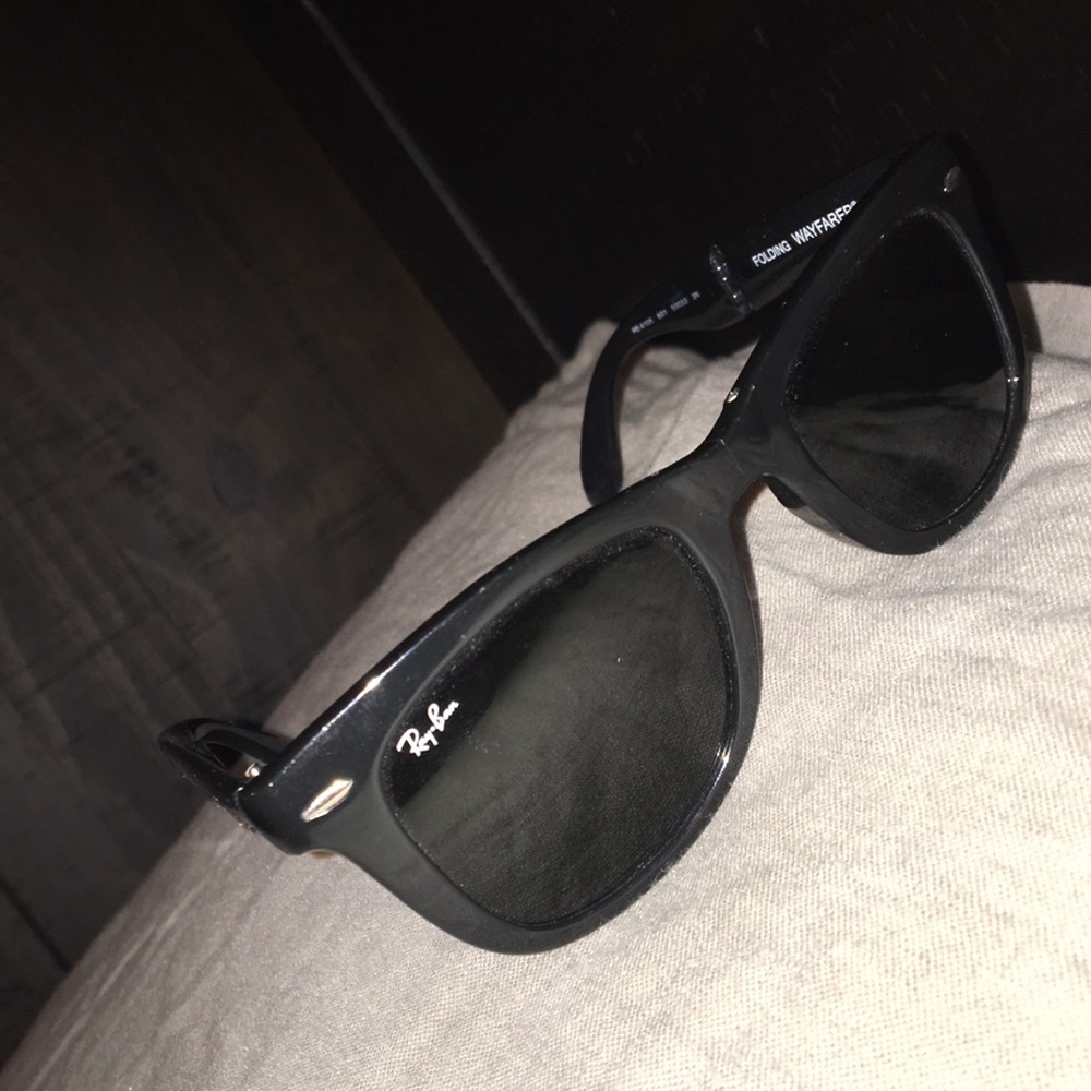 Rayban black folding wayfarer